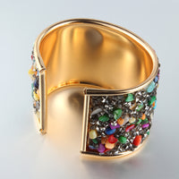 Rhinestone natural stone club bracelet