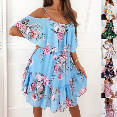 Floral Ruffled Suspender Dress - Feminine & Flirty Summer Style