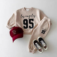 Adorable Kids' Casual 2-Piece Sweatshirt & Pants Set – Soft Cotton Unisex Outfit