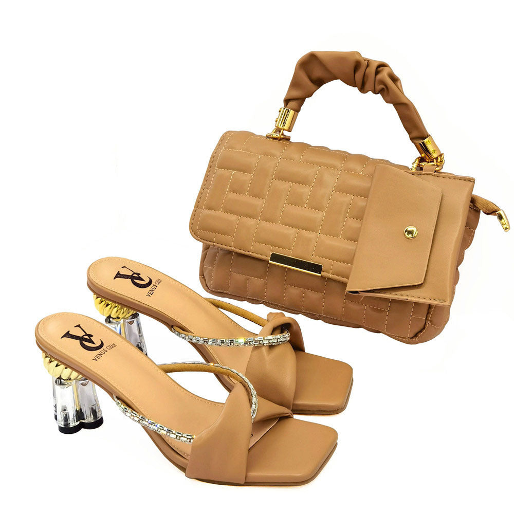 Crossbody Bag with Small Card Bag & Cross-Strap High-Heeled Sandals What Else You Got?