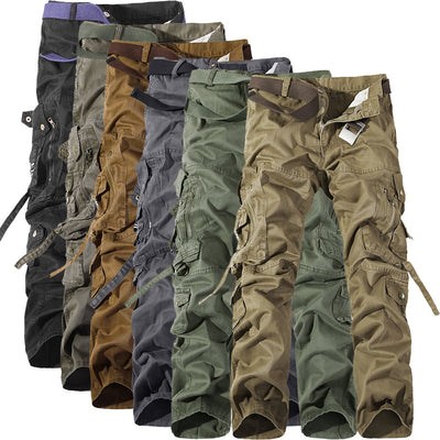 Men's Multi-Pocket Cargo Pants - Durable & Stylish Washed Cargo Trousers - Perfect for Outdoor & Workwear