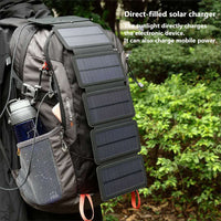 Portable Solar Power Bank - 9W Folding Charger for Hiking, Camping & Travel - 5V 2.1A USB Output - God's Gift of Sustainable Energy