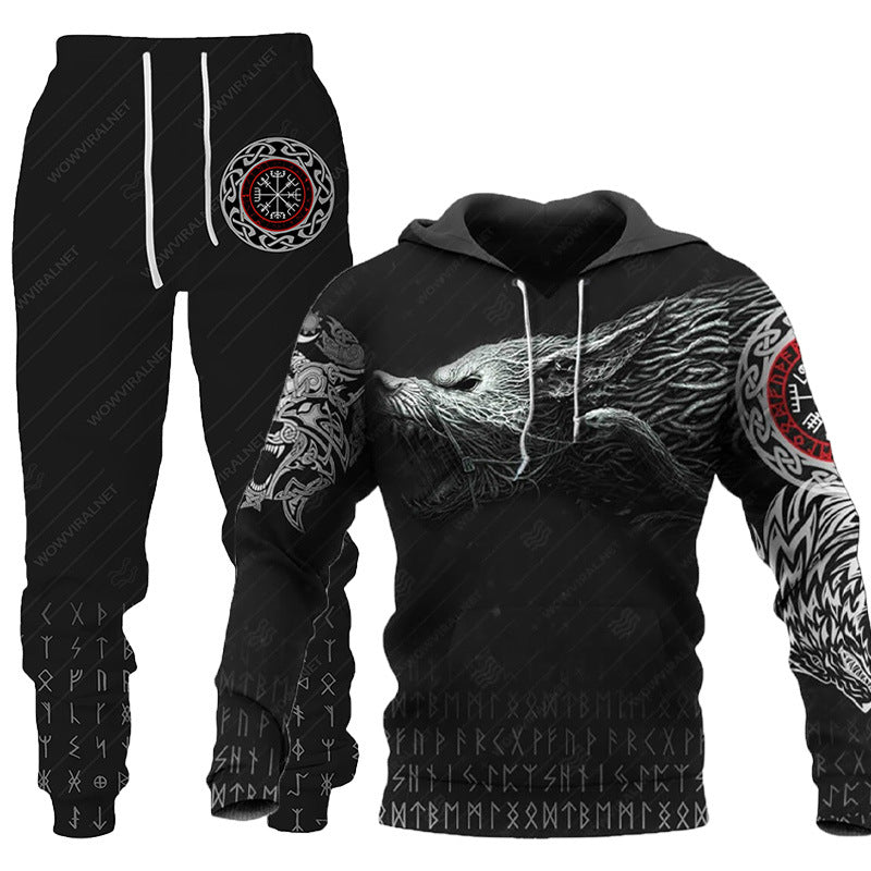 3D Wolf Print Tracksuit – Hooded Two‑Piece Jogging Set (Spring/Autumn Sportswear) What Else You Got?
