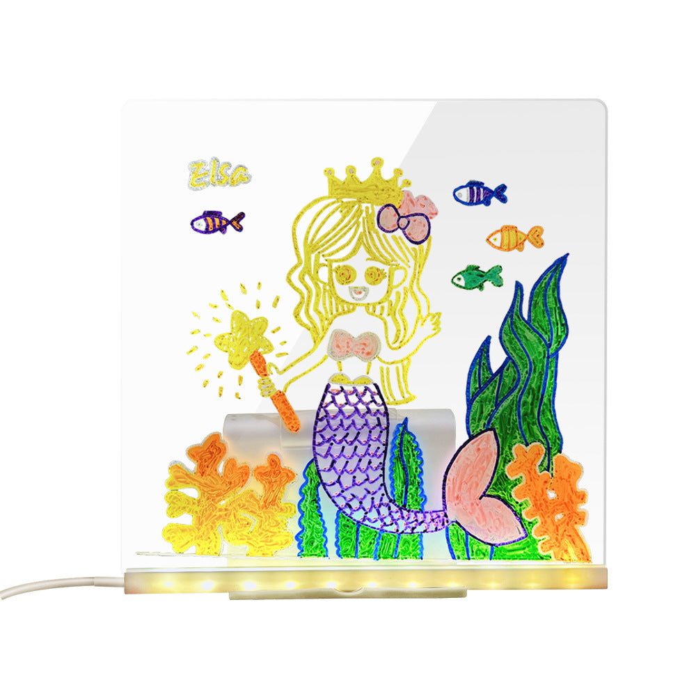 LED Acrylic Drawing Board DIY Erasable Luminous Writing Boards With Stand USB Plug Message Board With NightLight What Else You Got?