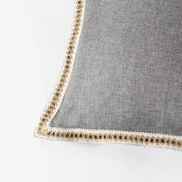 Boho Linen Throw Pillow Covers Set of 2 - Decorative Cushion Covers with Vintage Trim for Sofa Couch What Else You Got?