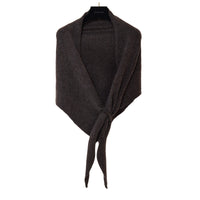Women’s Winter Triangular Knit Shawl – Warm Solid-Color Neck Wrap 185 × 76 cm