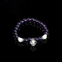 Glow-in-the-Dark Purple Pumpkin Bracelet – Glass Bead Halloween Jewelry