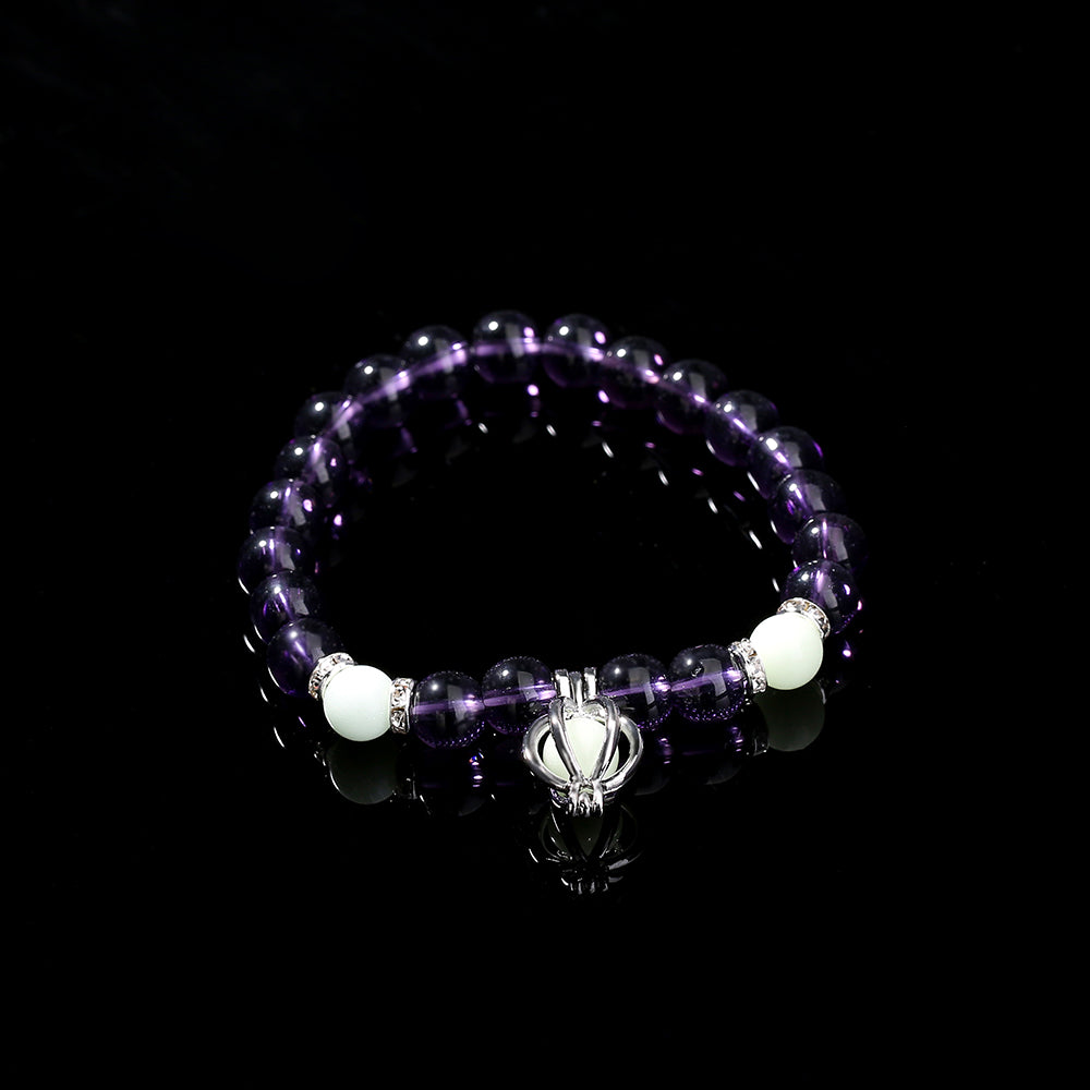 Purple Luminous Pumpkin Bracelet – Glow‑in‑the‑Dark Glass Bead Charm What Else You Got?