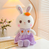 Sweetheart Rabbit Plush Pillow – Cuddly Stuffed Bunny Throw in 3 Pastel Colors & 4 Sizes