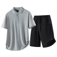 Men's Short Sleeve Polo Shirt & Shorts Set