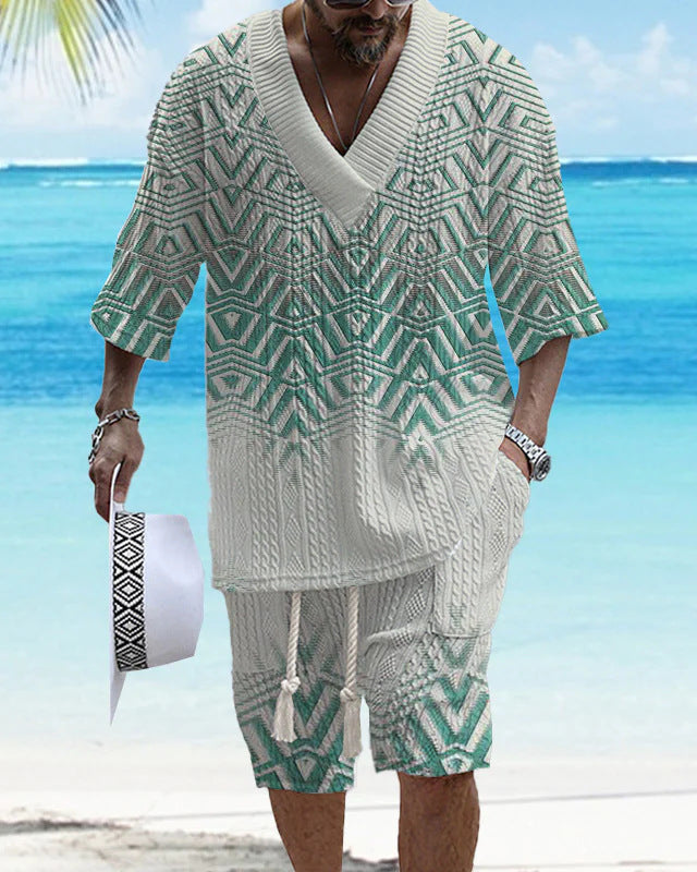 Loose Casual Short Sleeve Two‑Piece Suit – Summer Top & Shorts Set (Polyester, S–4XL) What Else You Got?