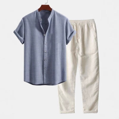 Stylish Men's Floral Printed Top & Pants Set - Perfect Casual Summer Outfit