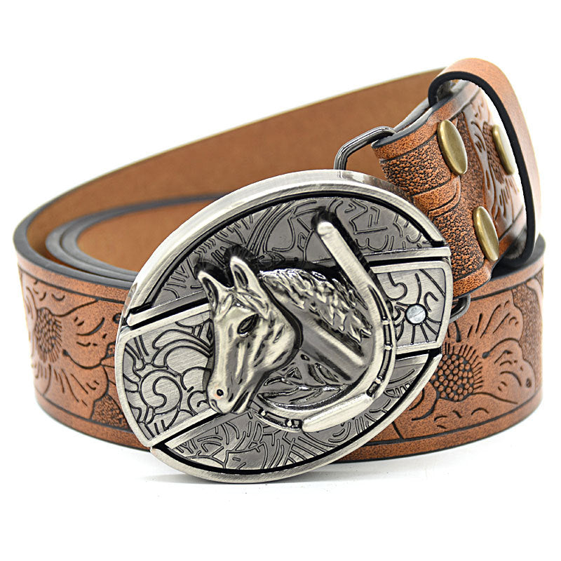 Personality Student Trendy Printing Engraving Smooth Buckle Knife Embossing Belt What Else You Got?