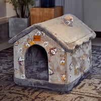 Cozy Foldable Pet House – Warm & Safe Dog & Cat Bed for Winter (5 Colors & 3 Sizes)