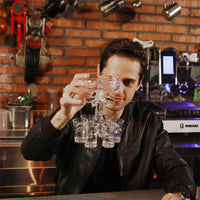 6-Shot Glass Dispenser – Party Drink Serving Stand with Glasses