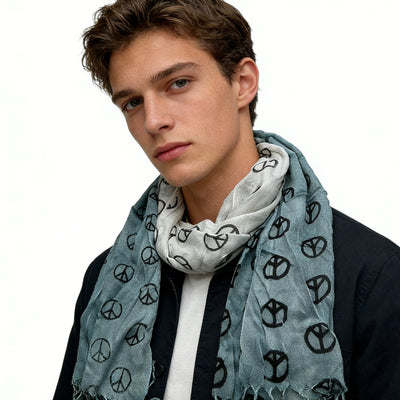 2pcs Understated Elegance Subtle Pattern Scarf - Grey Printed Scarf