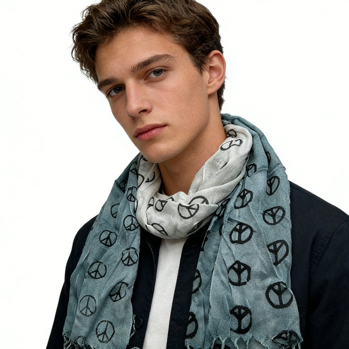 2pcs Understated Elegance Subtle Pattern Scarf - Grey Printed Scarf