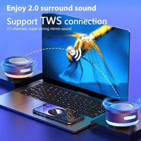 Mini Bone Conduction Bluetooth Speaker – RGB Lights, Magnetic Vibration & Waterproof Design