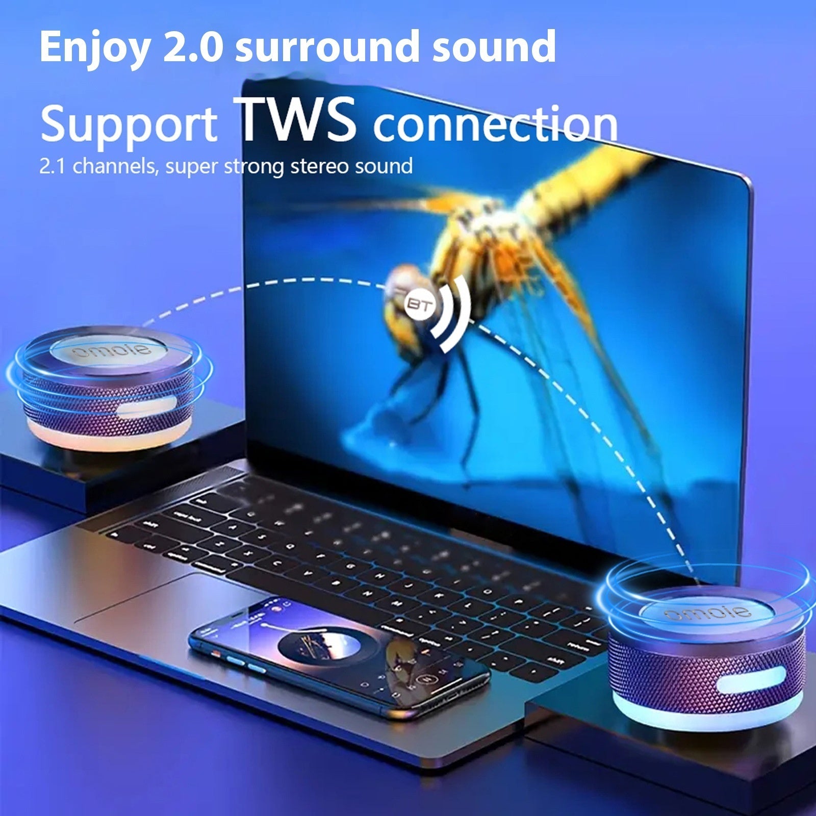 Mini Bone Conduction Bluetooth Speaker – Magnetic Vibration Speaker With RGB LED Light (Portable, Waterproof) What Else You Got?