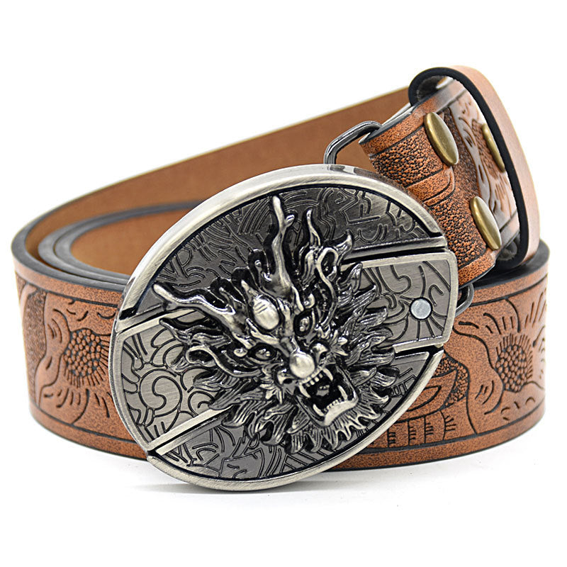 Personality Student Trendy Printing Engraving Smooth Buckle Knife Embossing Belt What Else You Got?