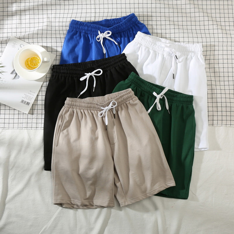 Mens Solid-Color Sports And Leisure Shorts