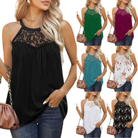 Elegant Women's Summer Lace Halter Tank Tops - Loose Fit Cotton Sleeveless Shirts - Versatile & Comfortable