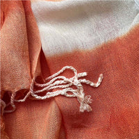 Coral Abstract Printed Scarf – Flowy Fringed Casual Scarf for Women & Men