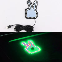 Car LED Light USB Plug-In – Hand Gesture Interior Accent (Thumbs Up, OK, Scissor)
