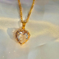 Radiant Heart Jewelry - Gold Clavicle Chain with Colorful Rhinestones - Personalized Valentine's Day Gift for Her