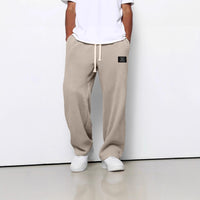 Cozy & Stylish Waffle Knit Men's Casual Pants with Drawstring & Pockets - Breathable, Loose Fit Trousers for All-Day Comfort