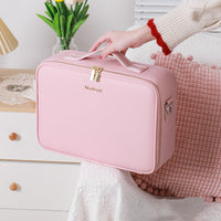 Divine Glow Smart LED Cosmetic Case - Full-Screen Mirror & Portable Makeup Organizer (12