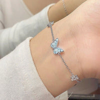 Glow-in-the-Dark Blue Butterfly Jewelry Set – Necklace & Earrings