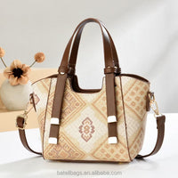 Elegant Monogram Crossbody Bag – Jacquard Embroidered Everyday Handbag