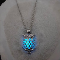 Glow-in-the-Dark Owl Necklace – Hollow Zinc Alloy Pendant with 45 cm Chain