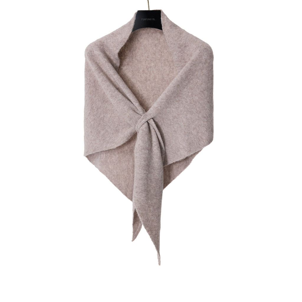 Winter Triangular Shawl INS Solid Color Soft Thickened Knitted Neck Wrap Korean Version Warm Shawl For Women What Else You Got?