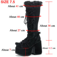 Elegant Women's Thick Heel Fur Boots - Stylish & Comfortable for Every Occasion