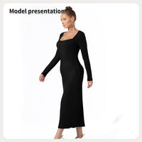 Elegant Women's Modest Solid Color Dress - Versatile & Affordable Fashion