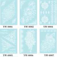 Glow-in-the-Dark Henna Tattoo Stickers - Luminous Lace Designs for Festive Celebrations & Parties