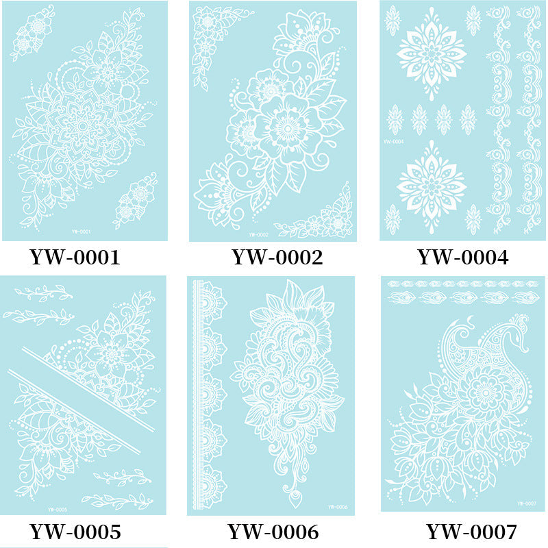 Glow In The Dark Henna Tattoo Stickers  Intricate Lace Hand & Arm Designs For Halloween Christmas Parties  Light Up Your Party What Else You Got?