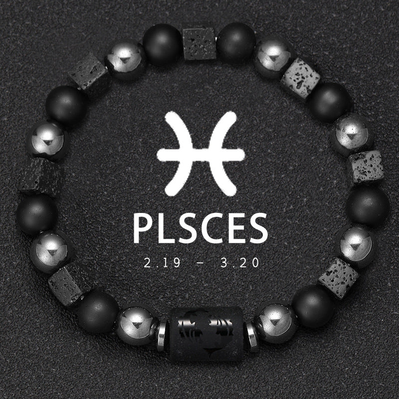 Twelve Zodiac Bracelet Couples Volcanic Stone Handmade Beaded Bracelet Accessory What Else You Got?