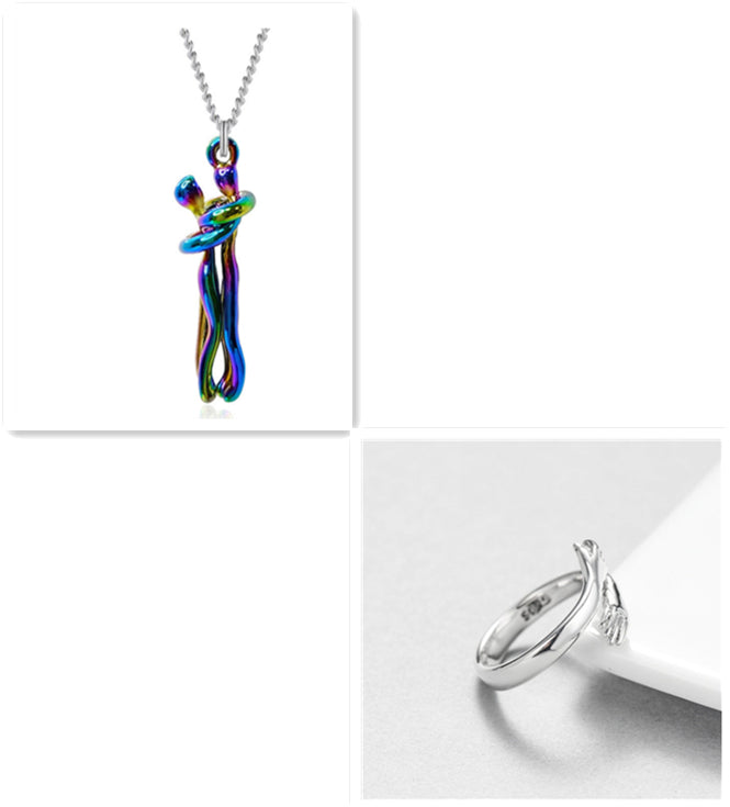 Love Hug Necklace Unisex Men Women Couple Jewelry Simple Temperament Clavicle Chain Valentines Day Lover Gift What Else You Got?