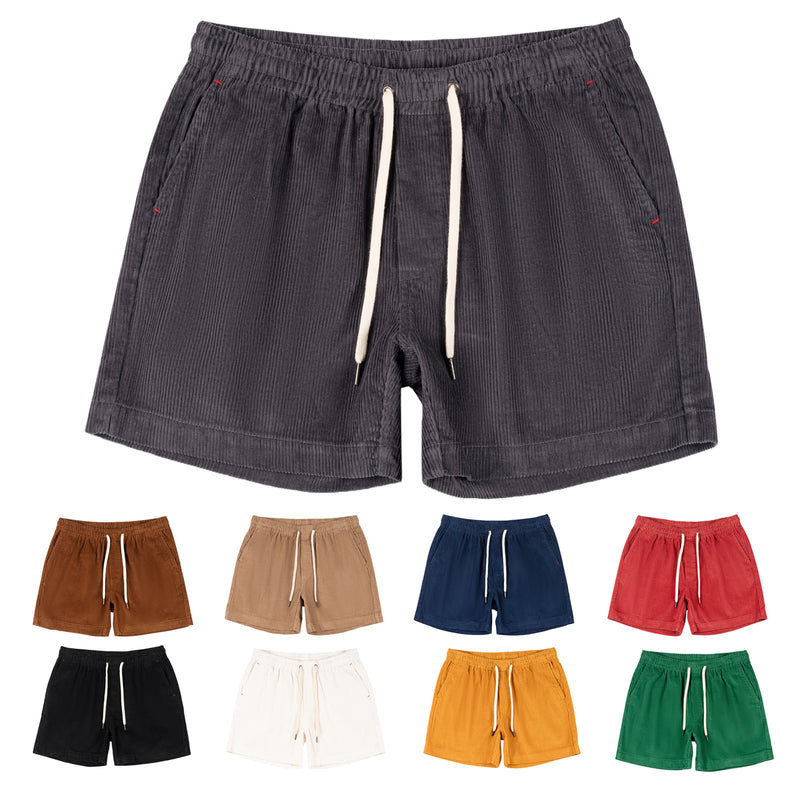 Men's Casual Cotton Corduroy Shorts - Preppy & Comfortable Summer Shorts in Multiple Colors