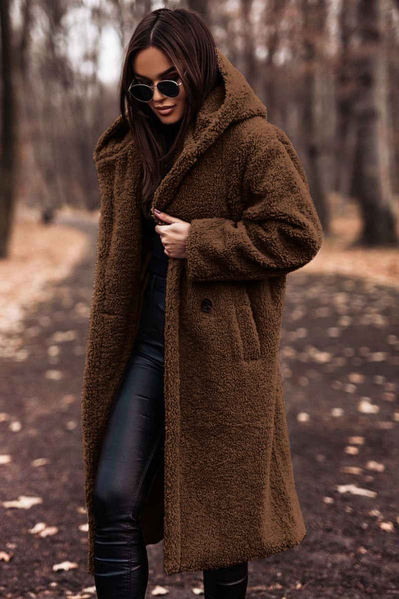 Autumn Winter Fashion Elegant Long Coat Woman Plush Warm Faux Fleece Coat Women Teddy Jacket Female Teddy Coat Outwear Ladies What Else You Got?