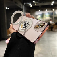 Divine Protection: Frosted Magnetic Rotating Phone Case for iPhone