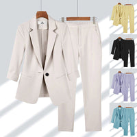 Elegant Women's Professional 2-Piece Suit Set - Office Blazer & Pants Combo