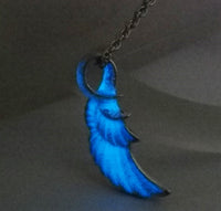 Glow-in-the-Dark Dragon Wing Necklace – Luminous Fantasy Pendant