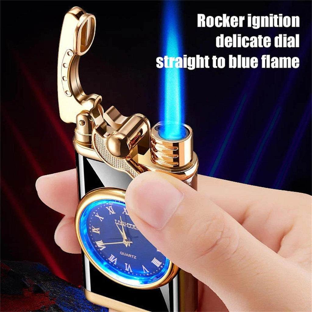 2‑in‑1 Watch Lighter – Real Dial Wristwatch with Windproof Blue Flame Torch (Refillable Butane What Else You Got?