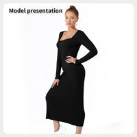 Elegant Women's Modest Solid Color Dress - Versatile & Affordable Fashion