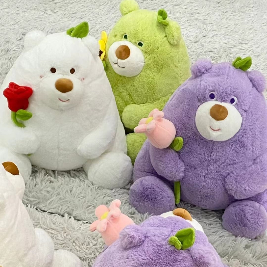 Flower Bear Plush Pillow – Adorable Stuffed Animal & Pillow Combo for Kids & Girls