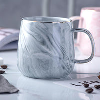 Pink & Grey Marble Ceramic Couple Mug – Breakfast & Coffee Mug for Two